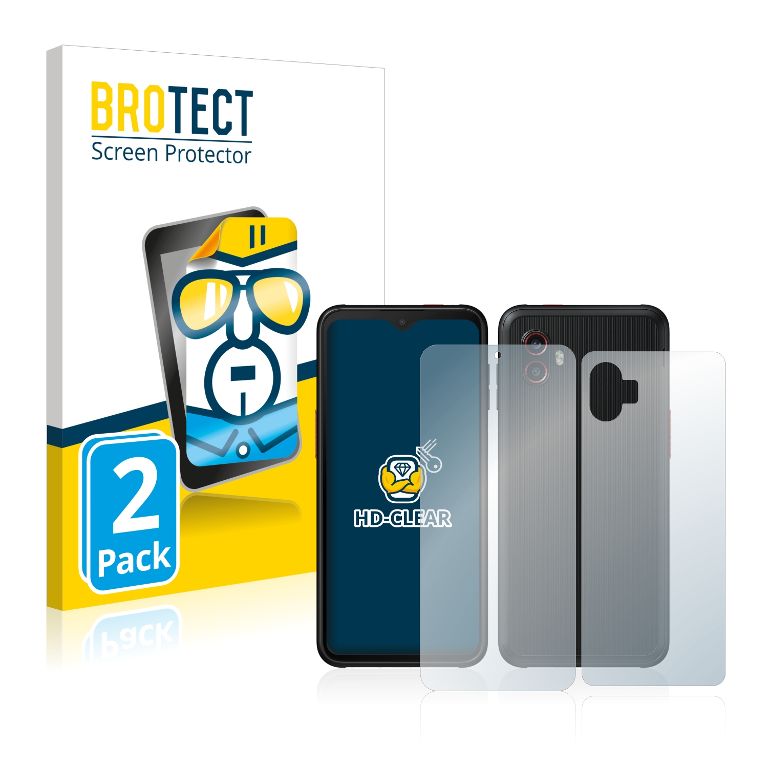 BROTECT klare 6 Schutzfolie(für Galaxy Pro) 2x Samsung Xcover