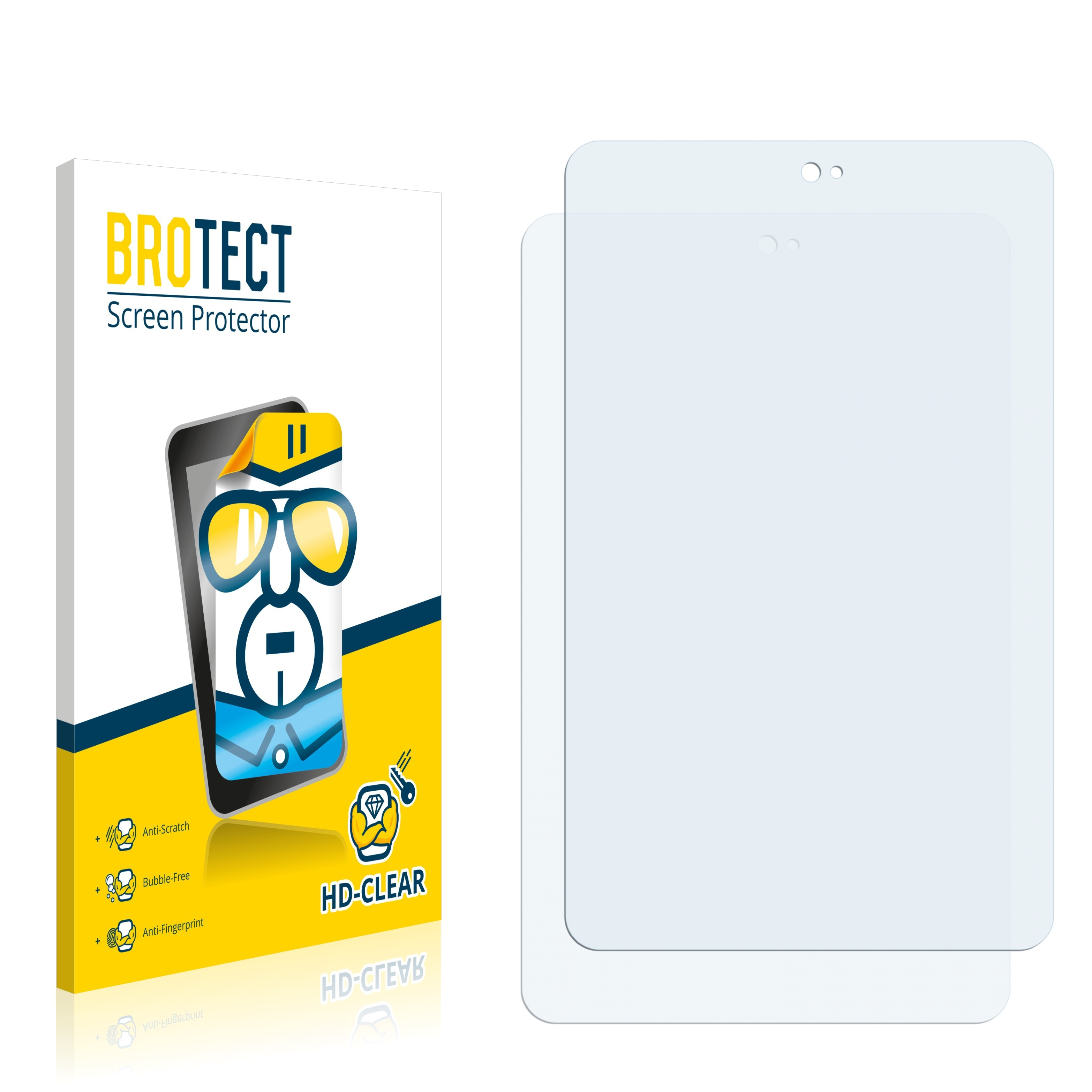 BROTECT 2x klare Schutzfolie(für ASUS 2012) Nexus 7 Tablet
