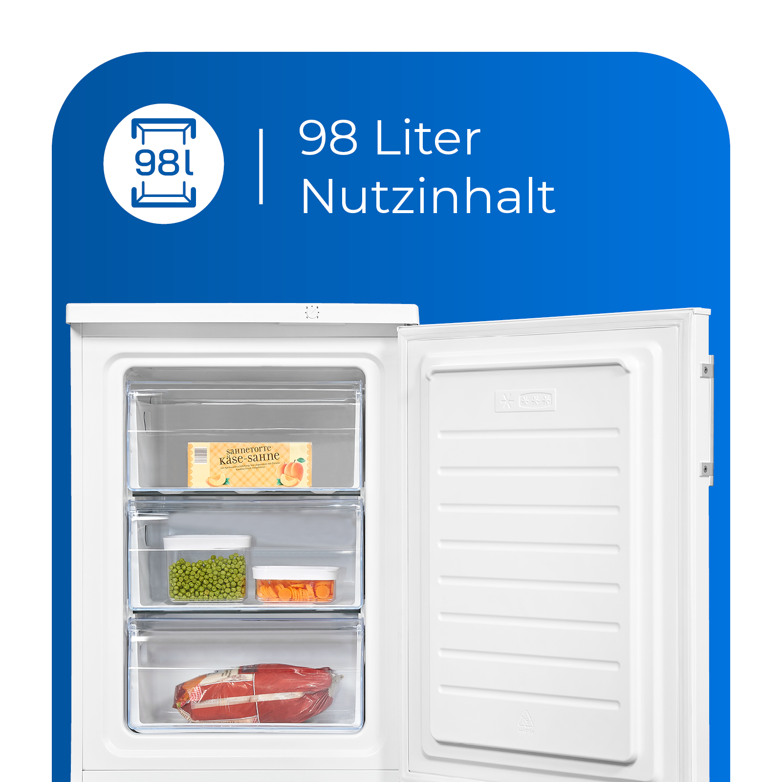 EXQUISIT GS18-H-170E hoch) weiss mm Gefrierschrank 850 (E