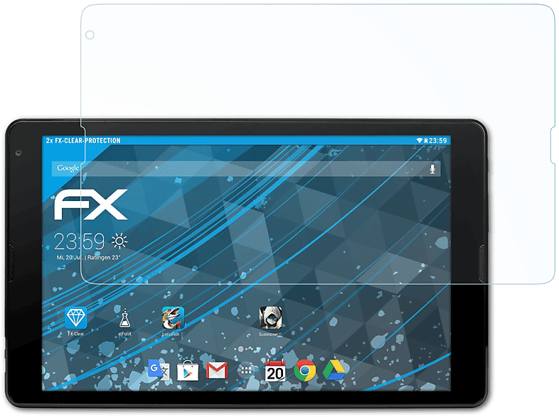 ATFOLIX 2x FX-Clear Displayschutz(für (MD60781)) E10421 Medion LIFETAB