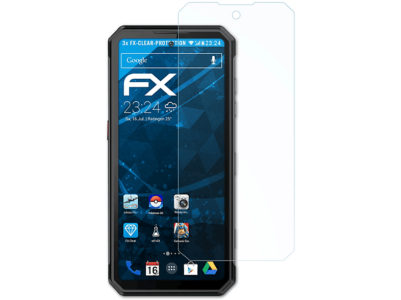 Oukitel Displayschutz(für ATFOLIX WP21) FX-Clear 3x
