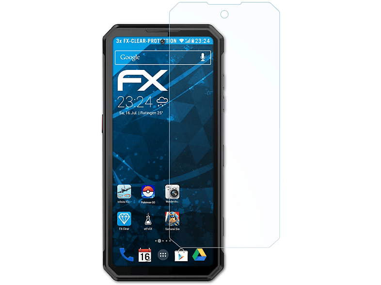 WP21) Displayschutz(für 3x Oukitel ATFOLIX FX-Clear