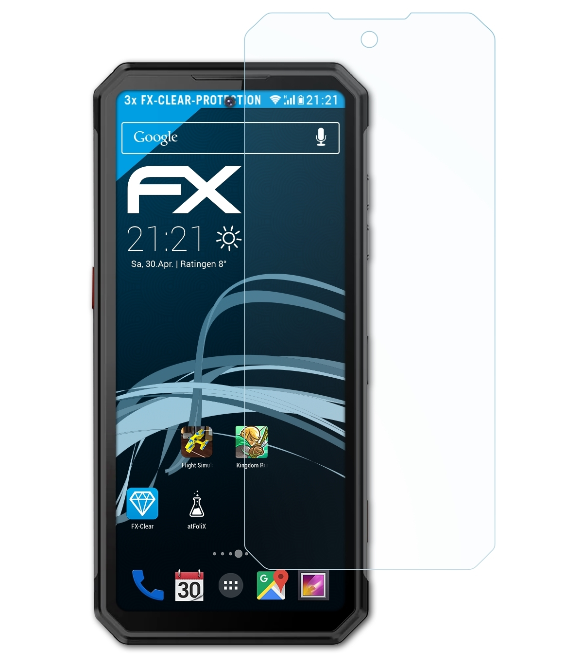 ATFOLIX 3x FX-Clear Displayschutz(für Oukitel WP21)
