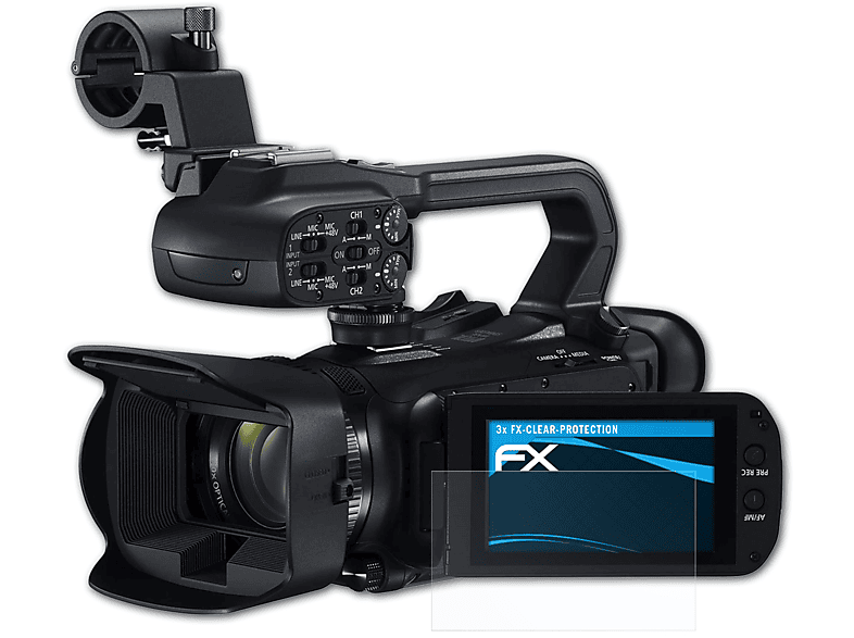 3x XA60) ATFOLIX FX-Clear Canon Displayschutz(für