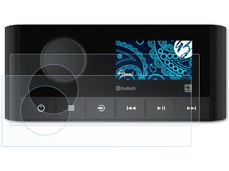 BRUNI 2x Basics-Clear Schutzfolie(für Garmin MS-RA60) Fusion