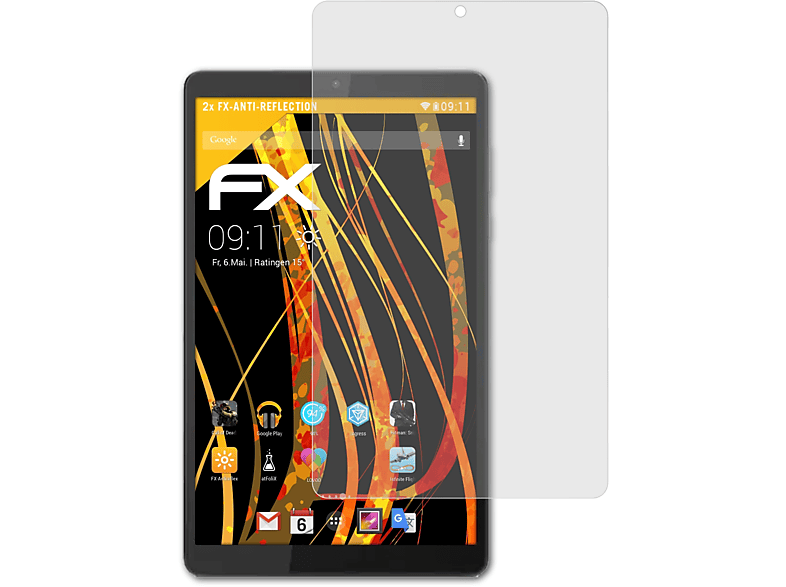 (4th M8 Lenovo Gen)) FX-Antireflex 2x Tab Displayschutz(für ATFOLIX