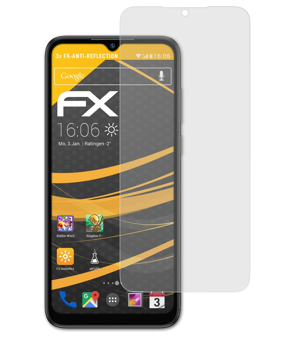 ATFOLIX 3x FX-Antireflex Displayschutz(für Pro) A55 Blackview