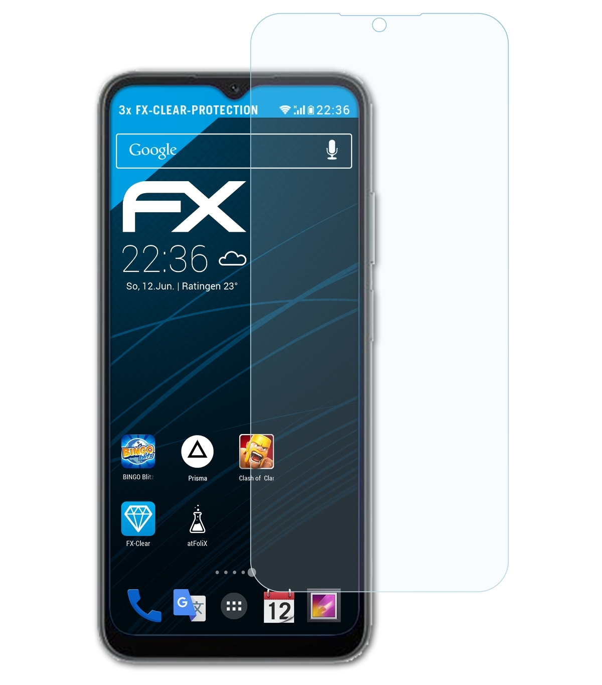 ATFOLIX 3x Blackview A52) Displayschutz(für FX-Clear
