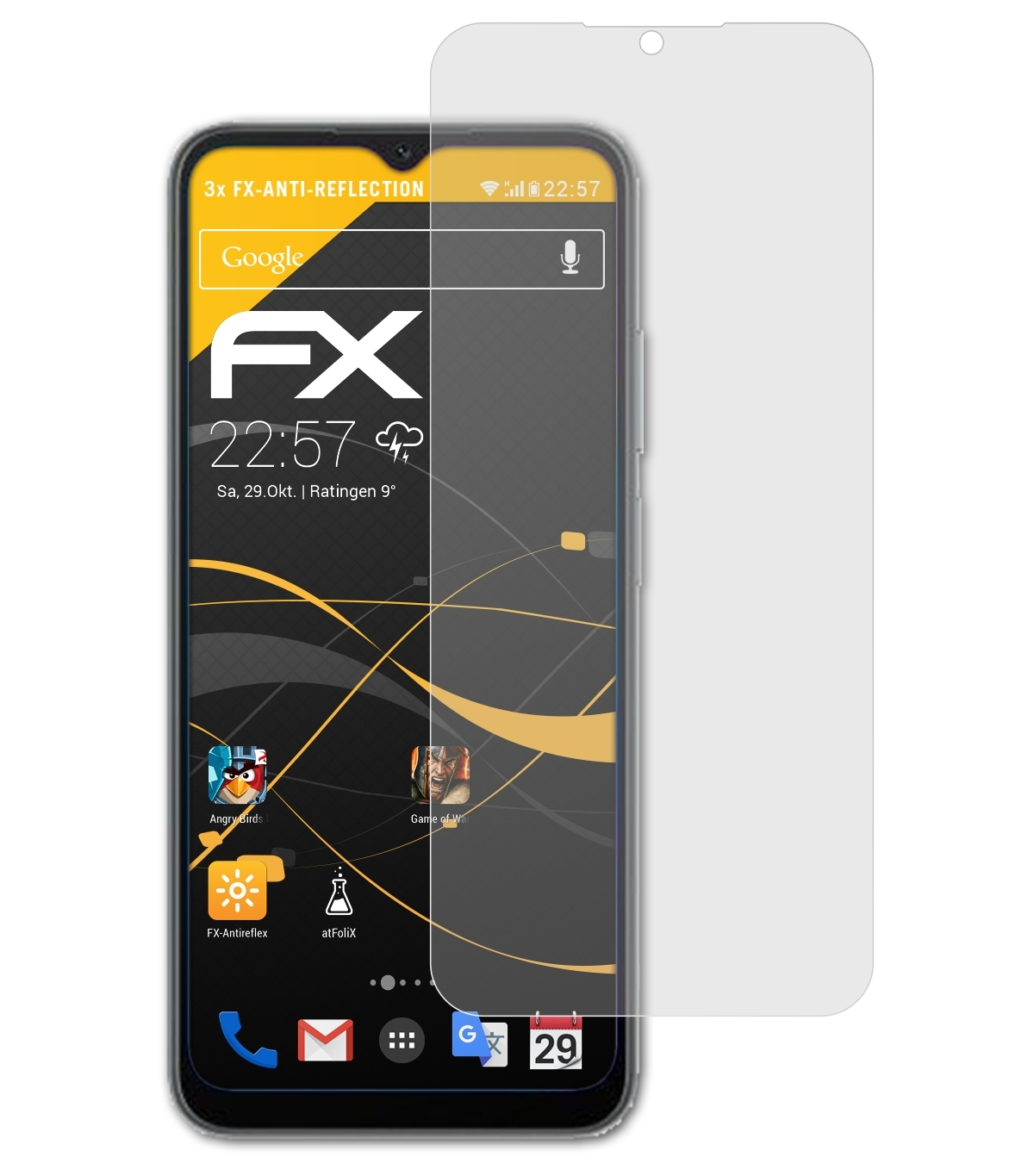 ATFOLIX 3x FX-Antireflex Displayschutz(für Blackview A52)