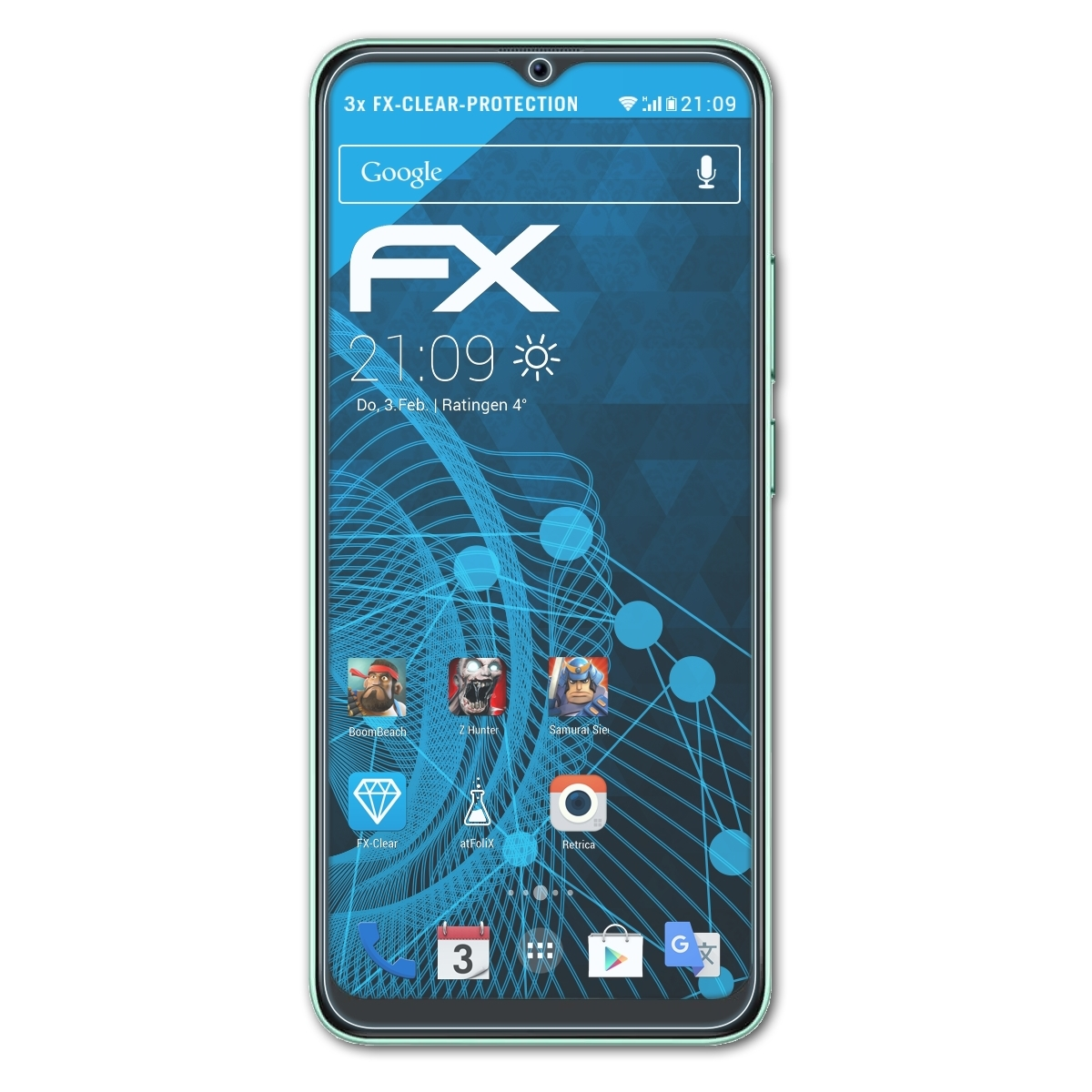 ATFOLIX 3x FX-Clear Displayschutz(für Blackview Pro) A70