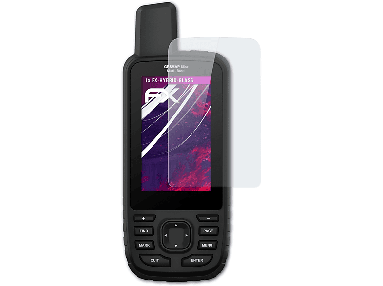 ATFOLIX FX-Hybrid-Glass GPSMap 66sr) Schutzglas(für Garmin