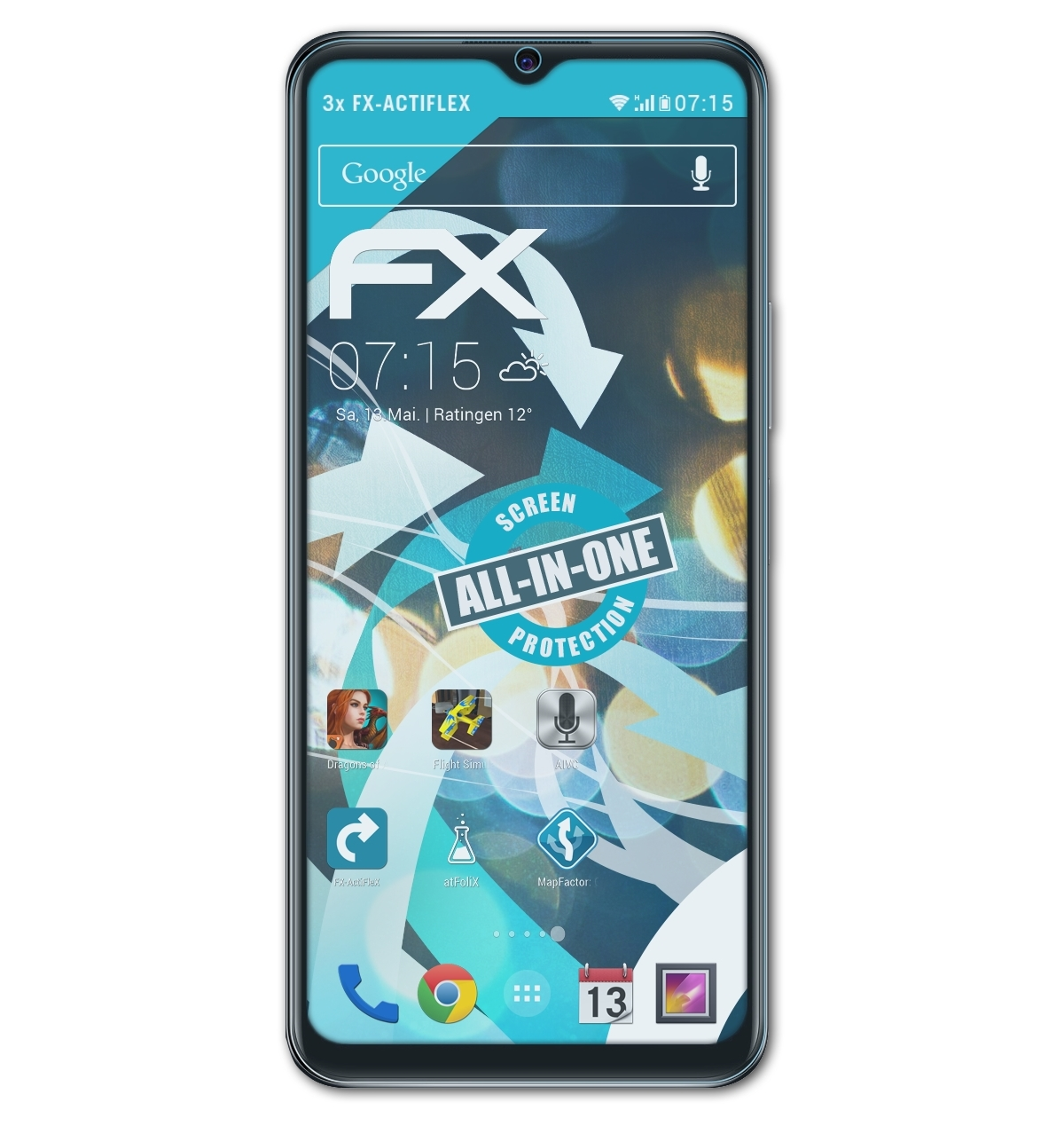 ATFOLIX 3x Vivo 5G) Displayschutz(für Y76 FX-ActiFleX