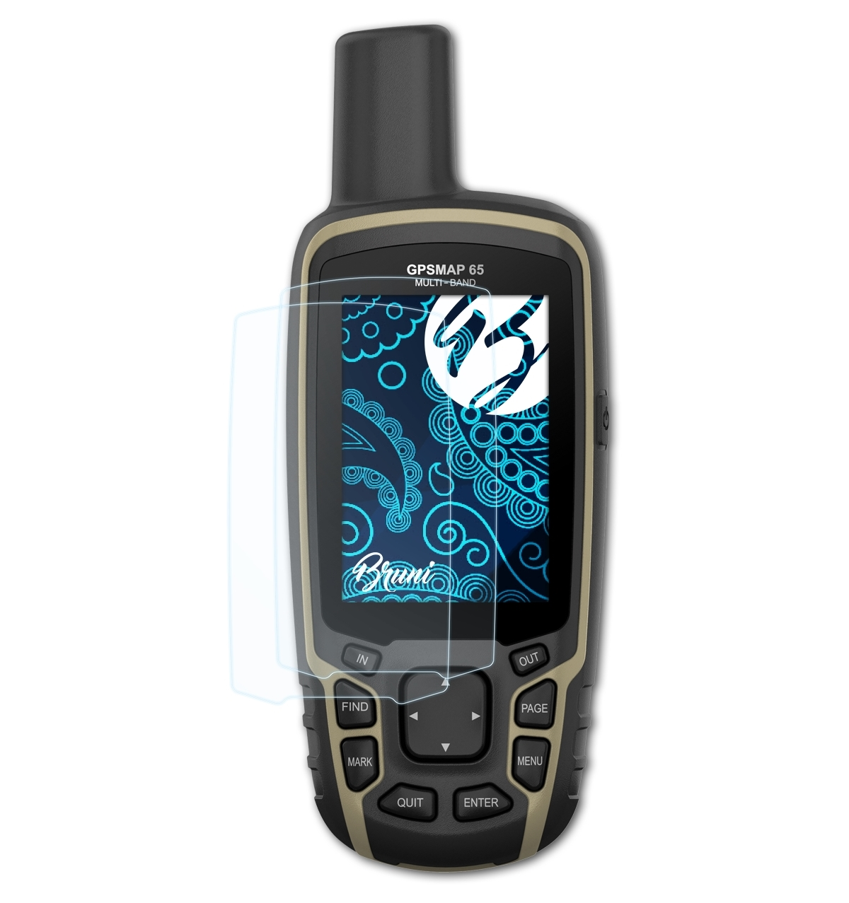 BRUNI 2x Schutzfolie(für Basics-Clear 65) Garmin GPSMap