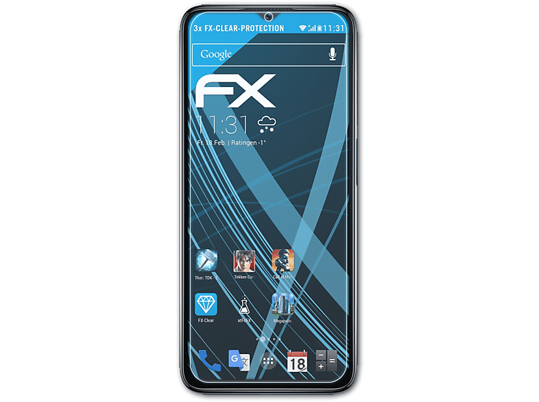 ATFOLIX 3x FX-Clear Displayschutz(für Cubot P60)