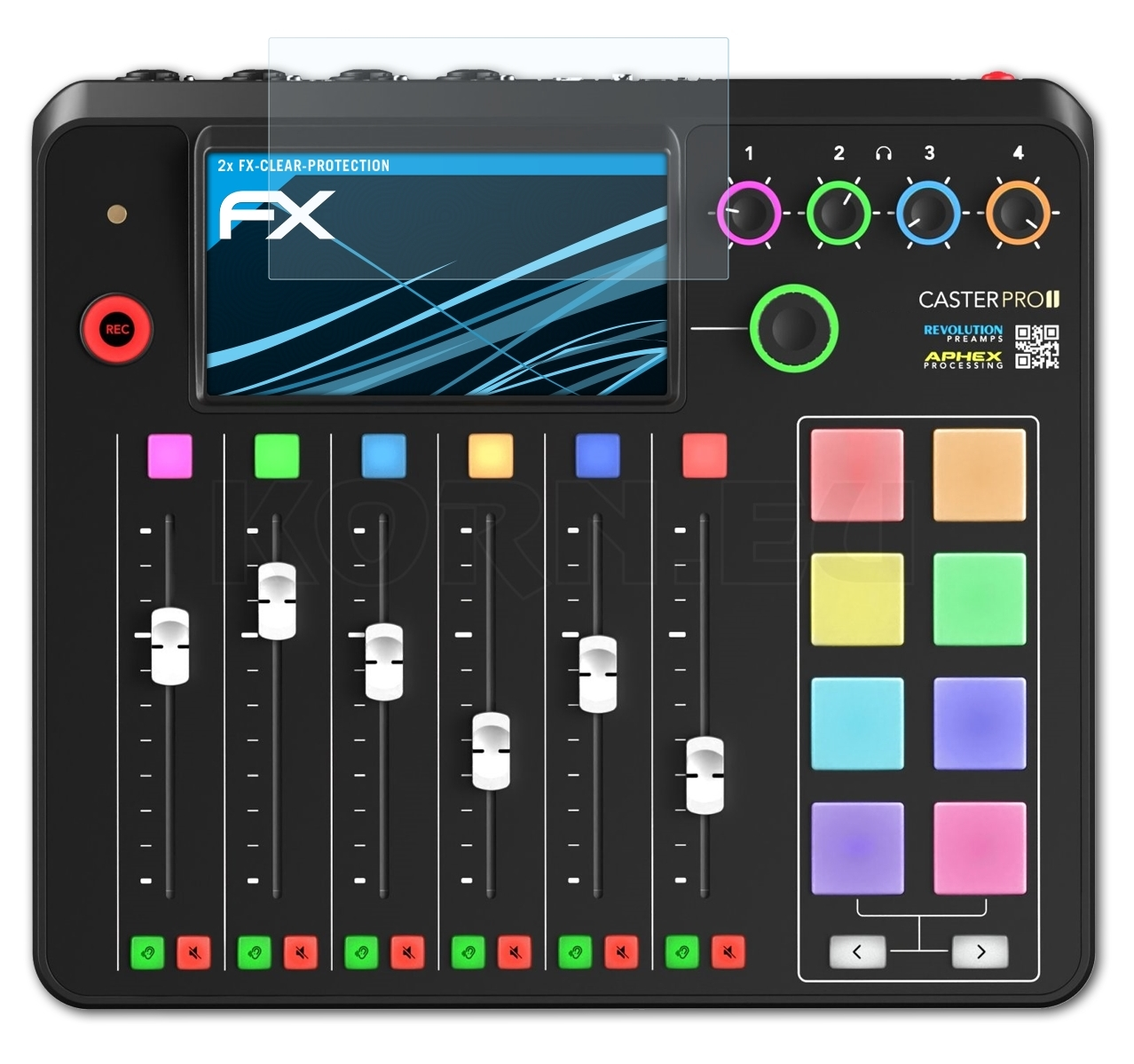 ATFOLIX 2x RodeCaster FX-Clear Rode II) Pro Displayschutz(für