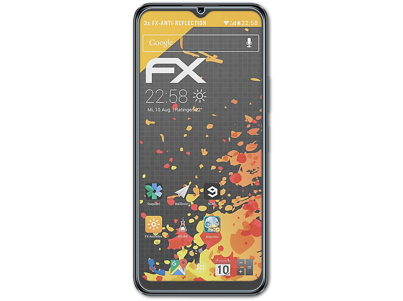 ATFOLIX 3x FX-Antireflex Displayschutz(für Vivo Y16)