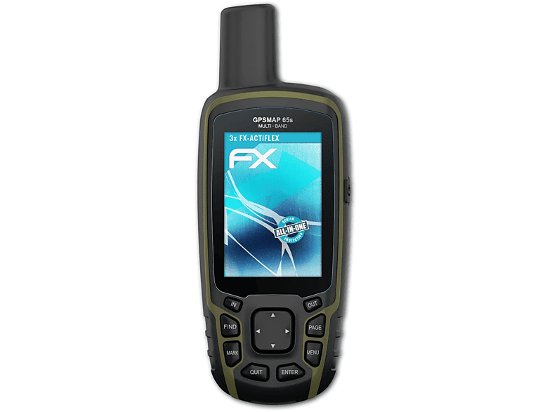 ATFOLIX 3x FX-ActiFleX Displayschutz(für Garmin GPSMap 65s) | Navi-Taschen & -Schutzfolien