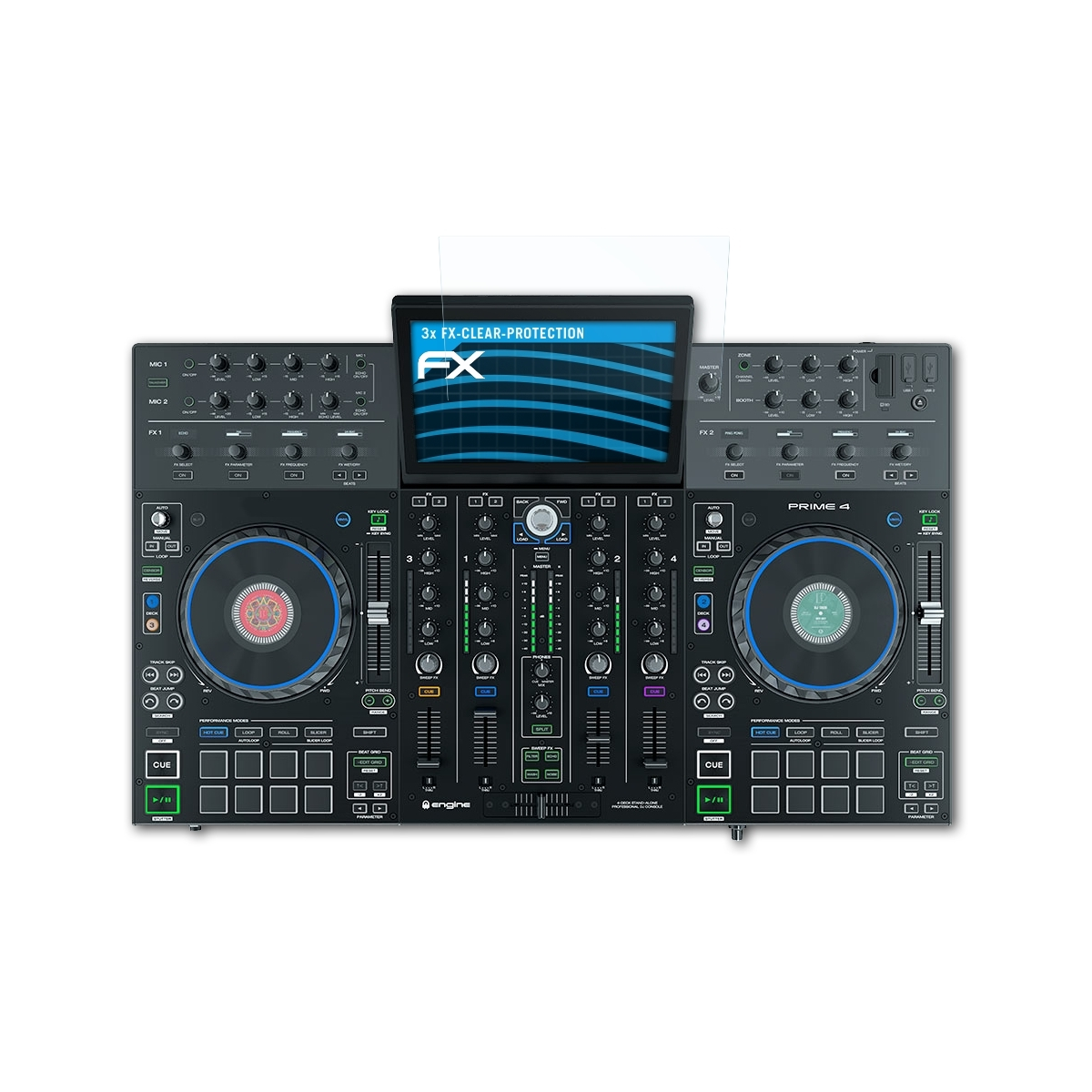 ATFOLIX 3x FX-Clear Displayschutz(für Denon Prime 4) DJ
