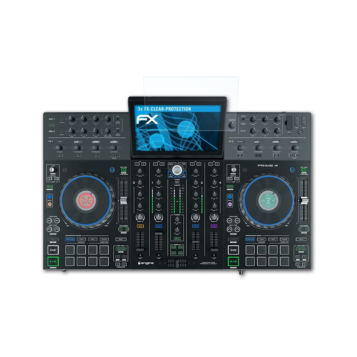 ATFOLIX 3x FX-Clear Displayschutz(für Denon Prime 4) DJ