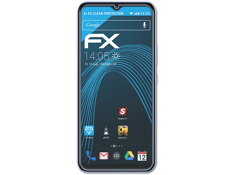 3x Displayschutz(für Y02) Vivo FX-Clear ATFOLIX