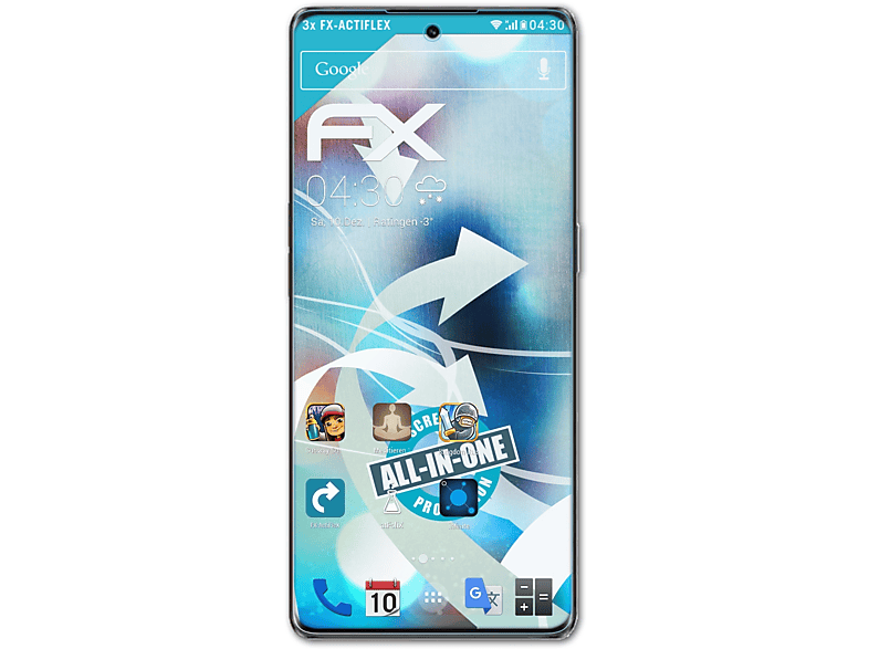 Displayschutz(für Reno Pro+) Oppo 9 ATFOLIX FX-ActiFleX 3x