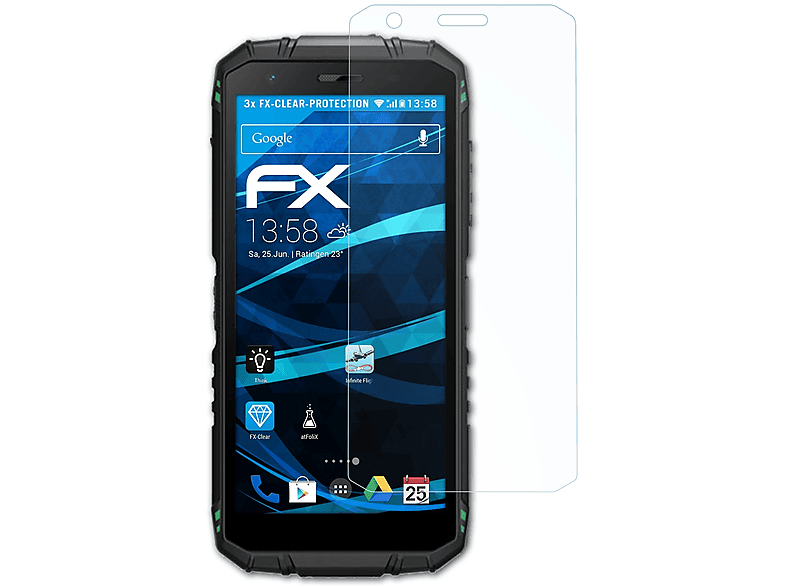 ATFOLIX 3x FX-Clear Displayschutz(für Doogee S41)