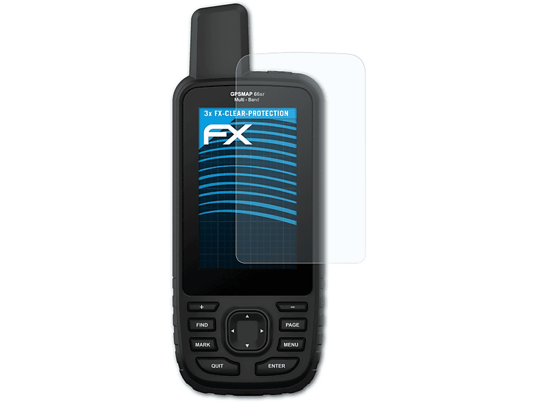 ATFOLIX 3x FX-Clear Displayschutz(für Garmin GPSMap 66sr)