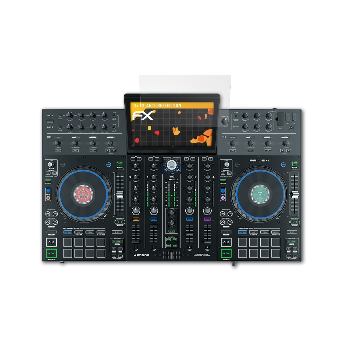 ATFOLIX 3x FX-Antireflex Displayschutz(für Denon 4) Prime DJ