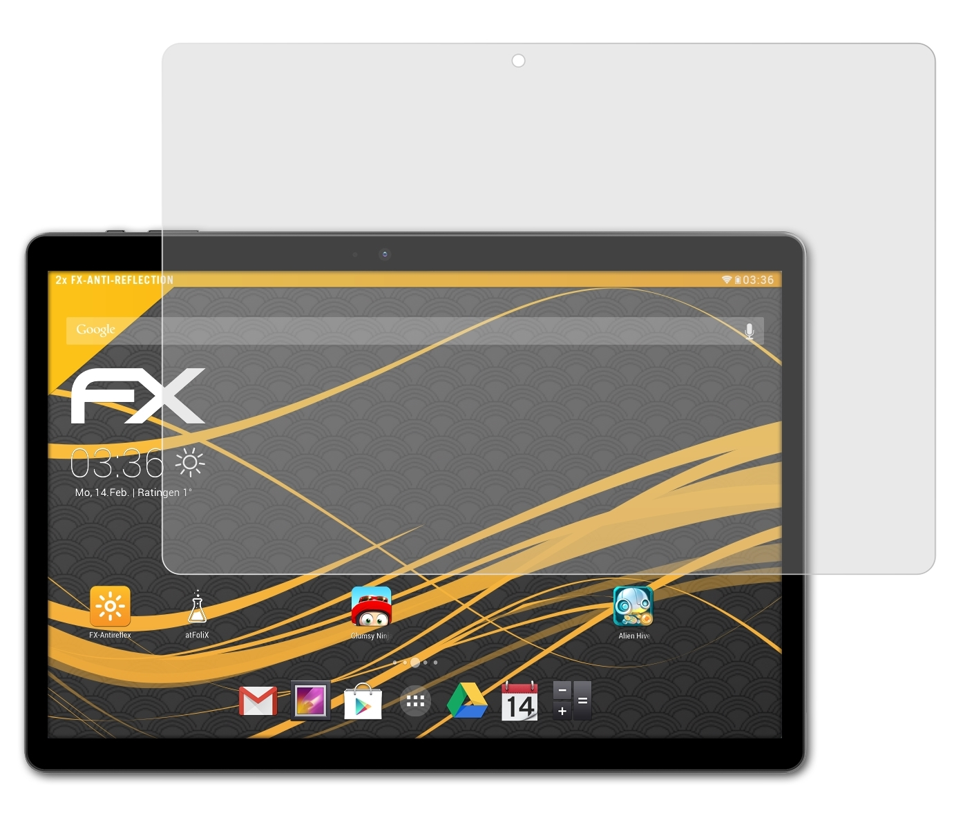X10 2x Displayschutz(für ZTE ATFOLIX Pro) Blade FX-Antireflex