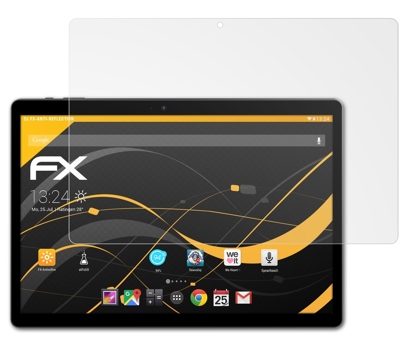 X10 2x Displayschutz(für ZTE ATFOLIX Pro) Blade FX-Antireflex