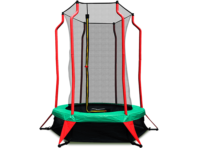 ZOOMYO Happy Jump Kinder-Trampolin ,Indoor, Outdoor, Elastik-Seilsystem Trampolin, schwarz / Rot