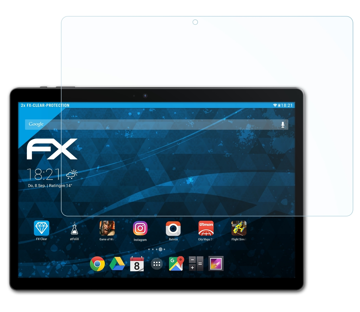 ATFOLIX 2x FX-Clear Displayschutz(für Blade ZTE Pro) X10