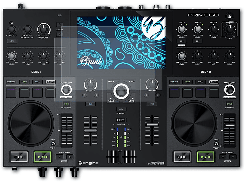 BRUNI 2x Basics-Clear Schutzfolie(für Denon DJ Prime Go)