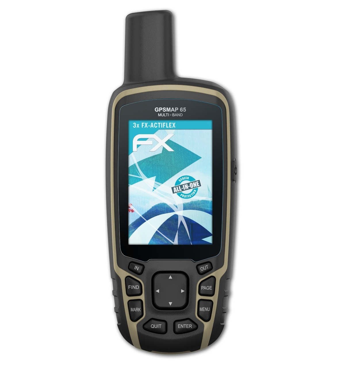 GPSMap 65) FX-ActiFleX Displayschutz(für ATFOLIX Garmin 3x