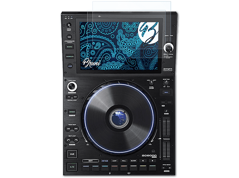 BRUNI 2x Basics-Clear SC6000) Schutzfolie(für Denon DJ