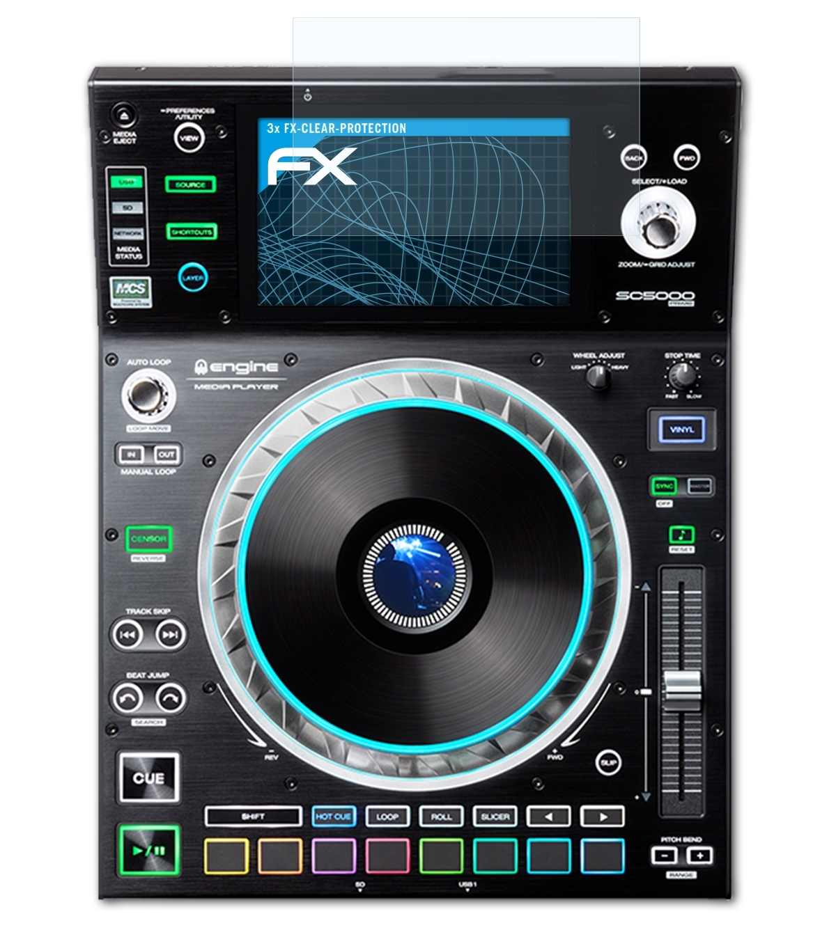 ATFOLIX 3x FX-Clear Displayschutz(für DJ SC5000) Denon