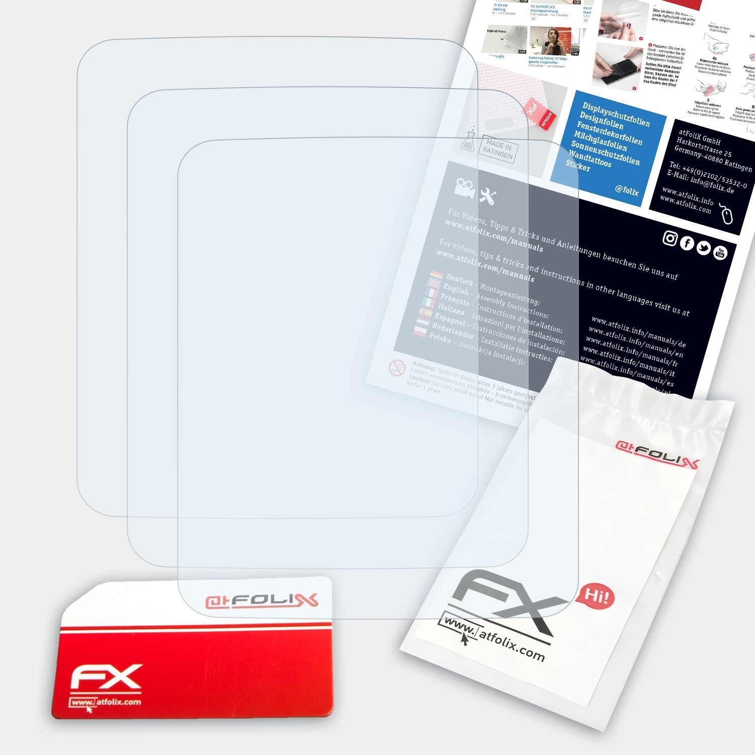 ATFOLIX 3x FX-Clear Displayschutz(für Garmin inReach Mini 2)