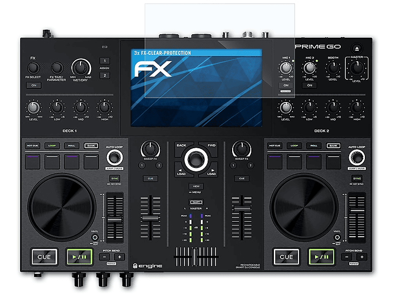 ATFOLIX 3x FX-Clear Denon Prime Displayschutz(für DJ Go)