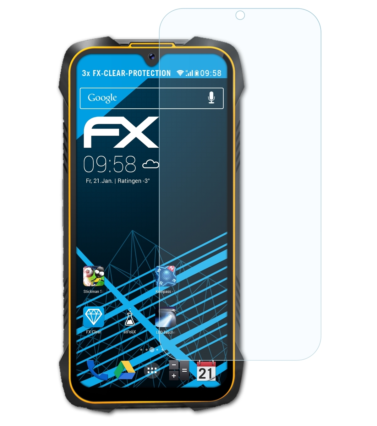 ATFOLIX FX-Clear King Kong 3x Displayschutz(für 6) Cubot