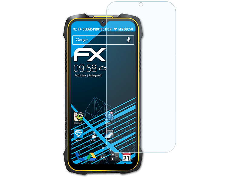 ATFOLIX 3x FX-Clear Displayschutz(für Cubot King Kong 6)