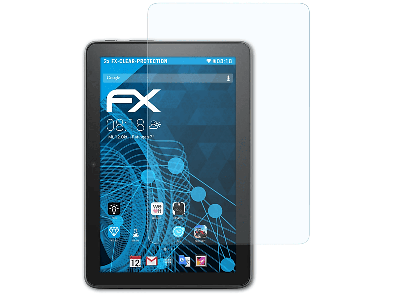 ATFOLIX 2x FX-Clear Displayschutz(für Amazon Fire HD 8 Plus (Model 2022))
