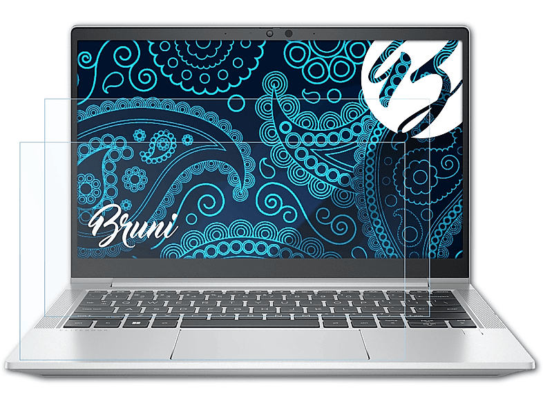 BRUNI 2x Basics-Clear Schutzfolie(für HP EliteBook 630 G9) | Pflege & Schutz