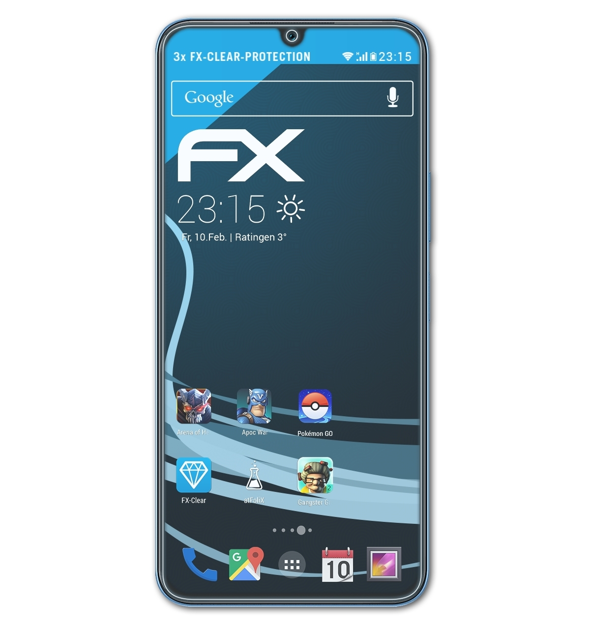 Displayschutz(für Note 12 2023) Infinix FX-Clear ATFOLIX 3x