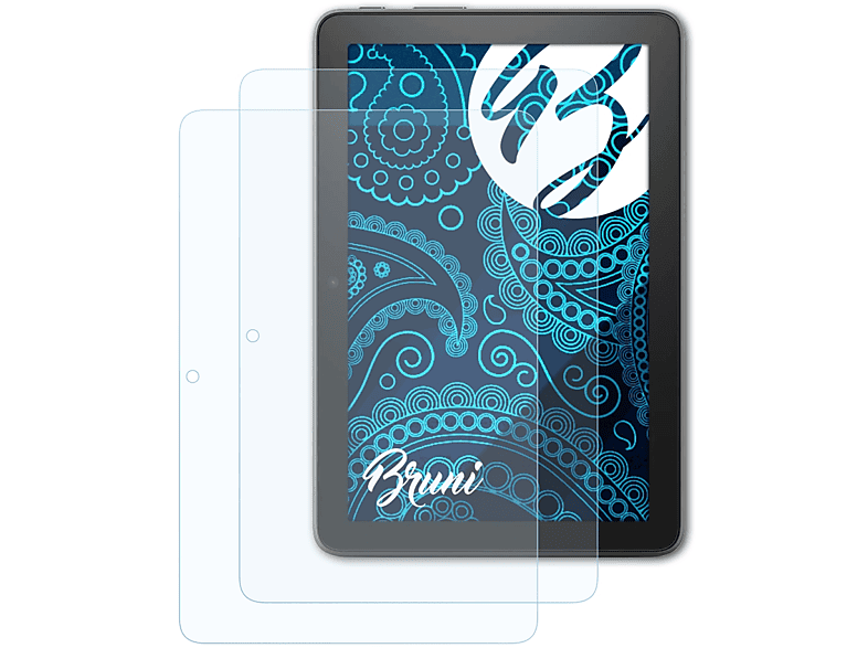 BRUNI 2x Basics-Clear Schutzfolie(für Amazon Fire HD 8 Plus (Model 2022)) | Tabletschutzfolien