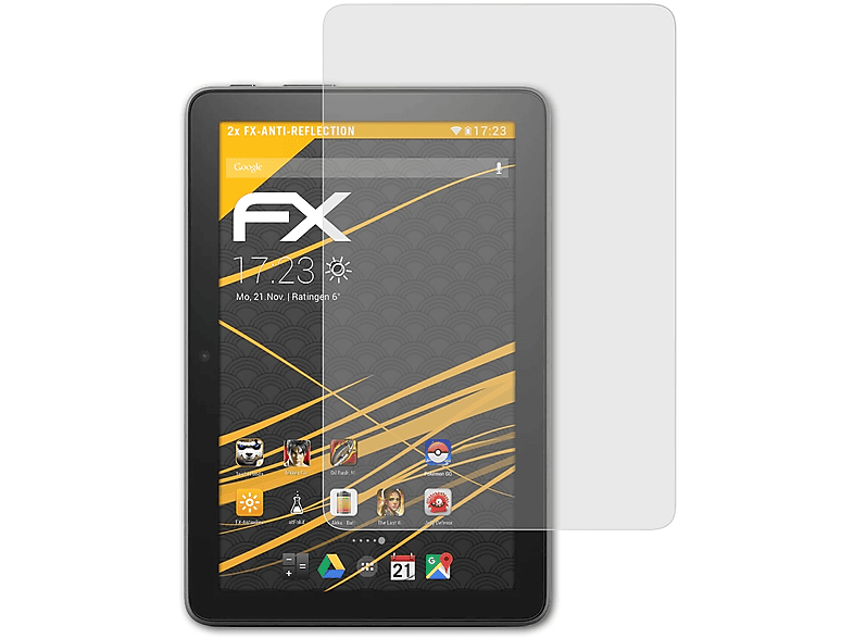 ATFOLIX 2x FX-Antireflex Displayschutz(für Amazon Fire HD 8 Plus (Model 2022))