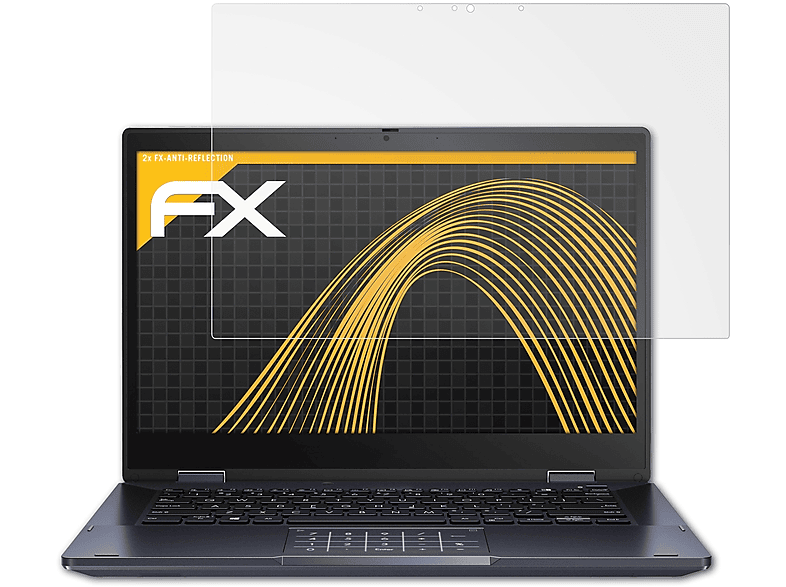 ATFOLIX 2x FX-Antireflex Displayschutz(für Asus (14 ExpertBook Inch)) B3 Flip