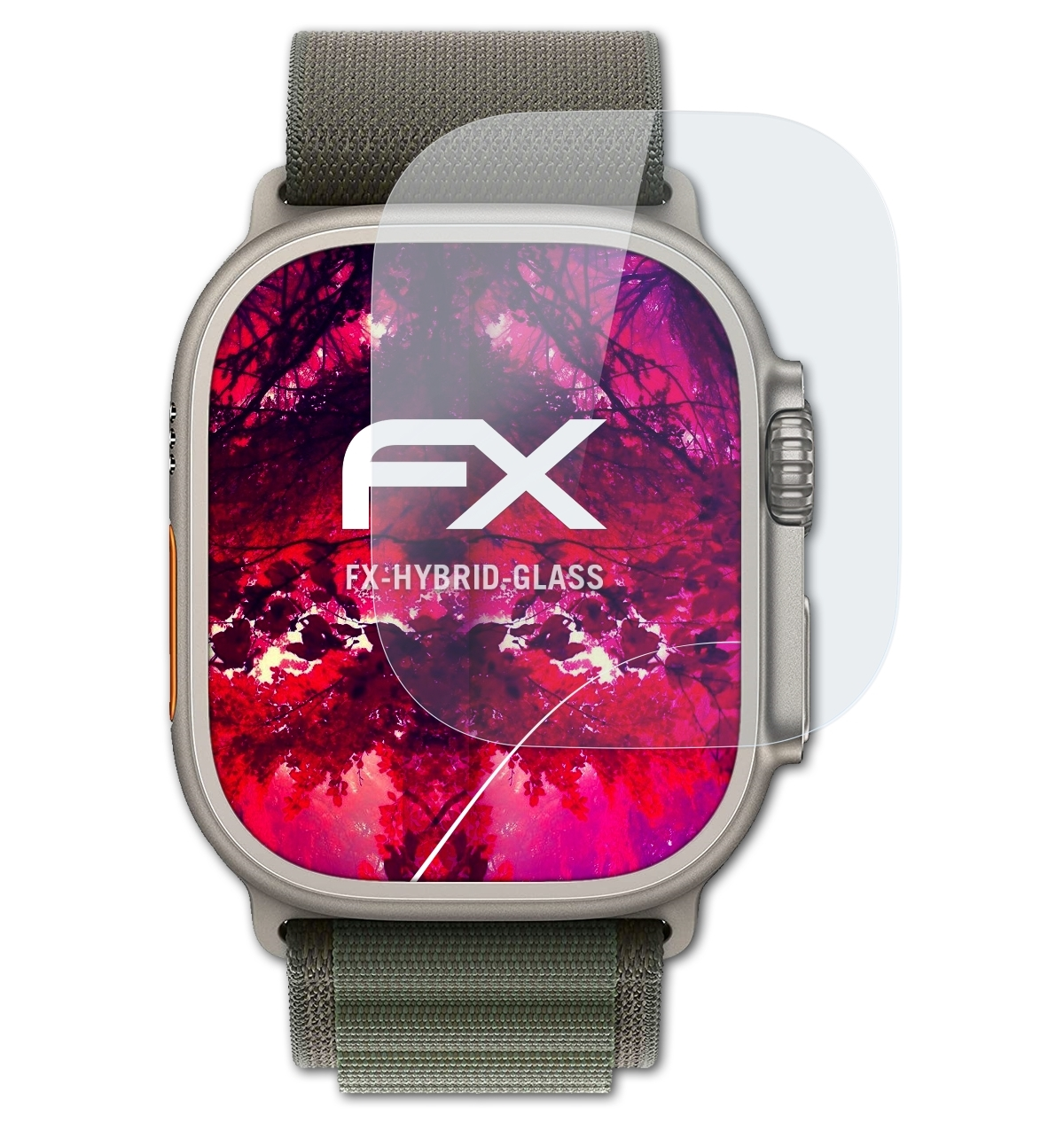 ATFOLIX FX-Hybrid-Glass Schutzglas(für Apple Ultra) Watch