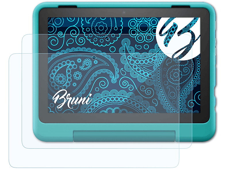 BRUNI 2x Basics-Clear Schutzfolie(für Amazon Fire HD 8 Kids Pro (Model 2022))