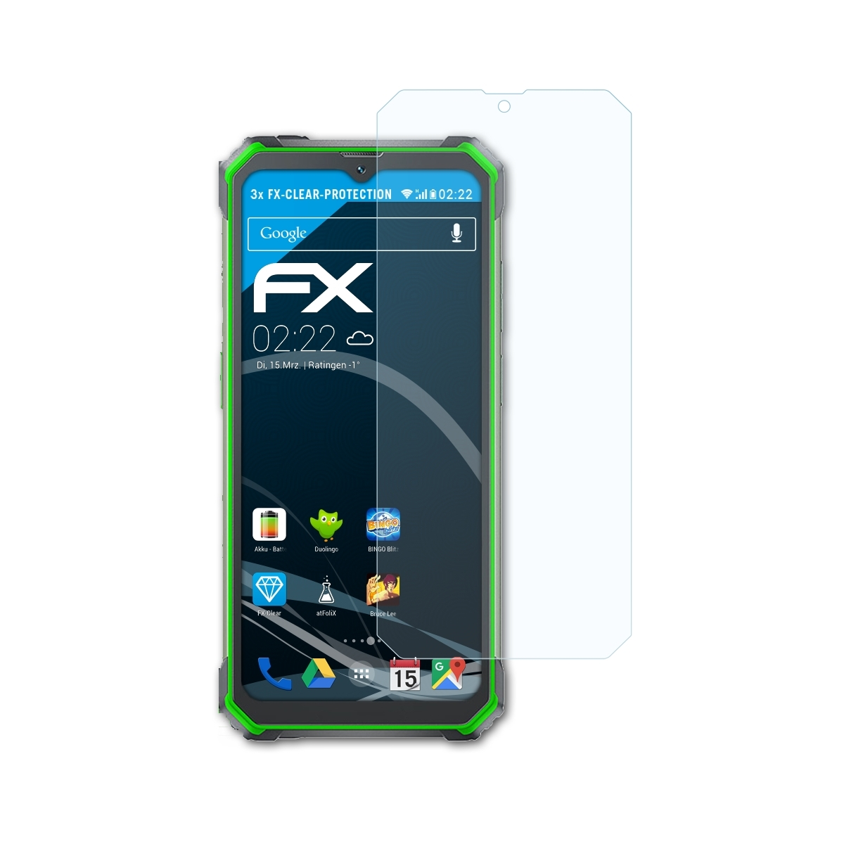 3x FX-Clear ATFOLIX Displayschutz(für BV7100) Blackview
