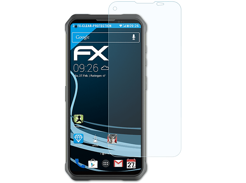 Aufstieg ATFOLIX 3x FX-Clear Displayschutz(für Doogee V11)